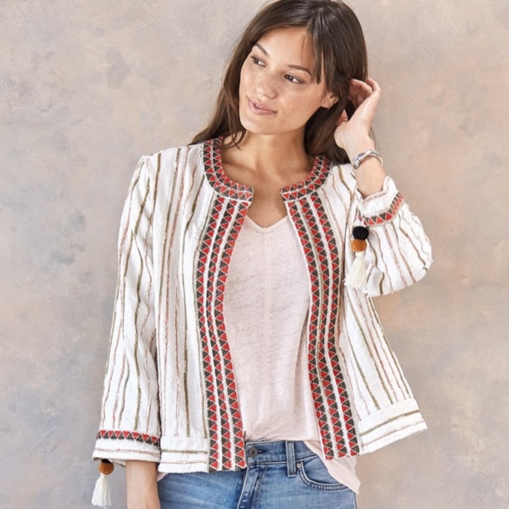 Johnny Was Maya Embroidered Katari Crop Jacket
